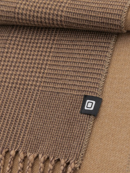 Ombre Clothing Moški obojestranski karirasti šal z obrobo rjave in bež barve Ombre oblačila