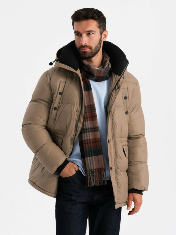 Ombre Clothing Moška dolga jakna z žepi Ombre Clothing