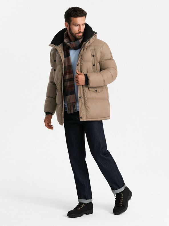 Ombre Clothing Moška dolga jakna z žepi Ombre Clothing