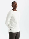 Ombre Clothing Moški raglanski pulover z rebrastimi rokavi Bela oblačila Ombre
