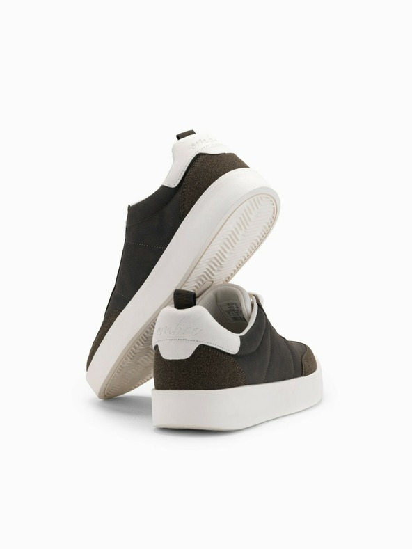 Ombre Clothing Moške oldschool superge z debelim podplatom temno rjave barve Ombre Clothing