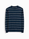 Ombre Clothing Moški priložnostni pulover z vodoravnimi črtami temno modre barve Ombre Clothing