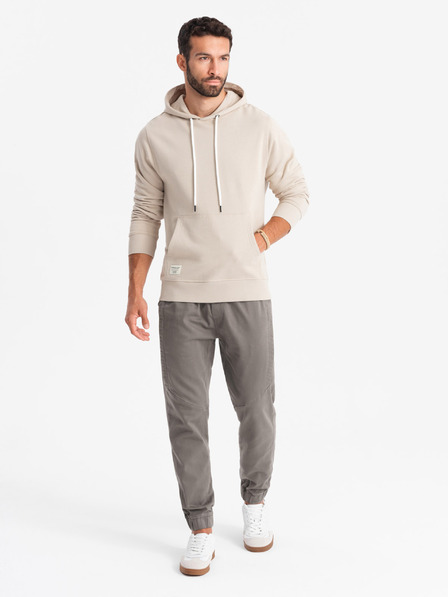 Ombre Clothing Moške pletene trenirke z gubami grafitna Ombre oblačila