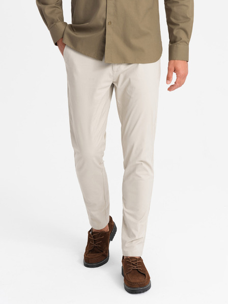 Ombre Clothing Moške hlače chino REGULAR FIT bež Ombre Clothing