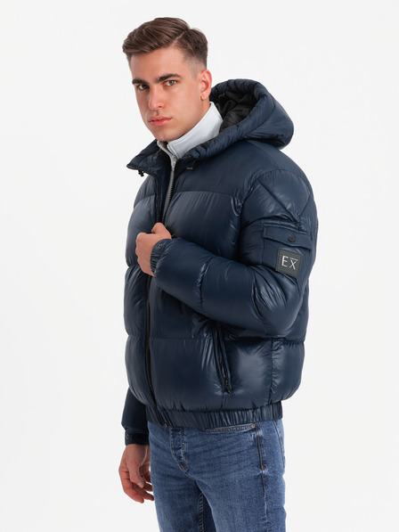 Ombre Clothing Moška topla jakna z rebrastimi zaključki Ombre Clothing