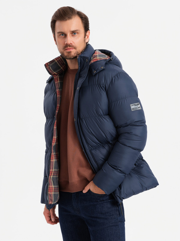 Ombre Clothing Moška karirasta jakna s podlogo Ombre Clothing