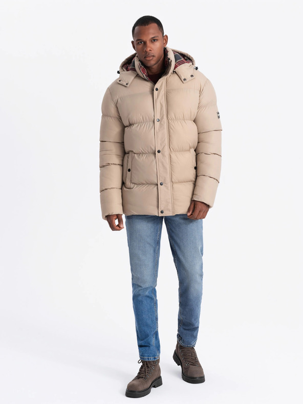 Ombre Clothing Moška karirasta jakna s podlogo Ombre Clothing