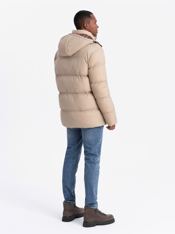 Ombre Clothing Moška karirasta jakna s podlogo Ombre Clothing