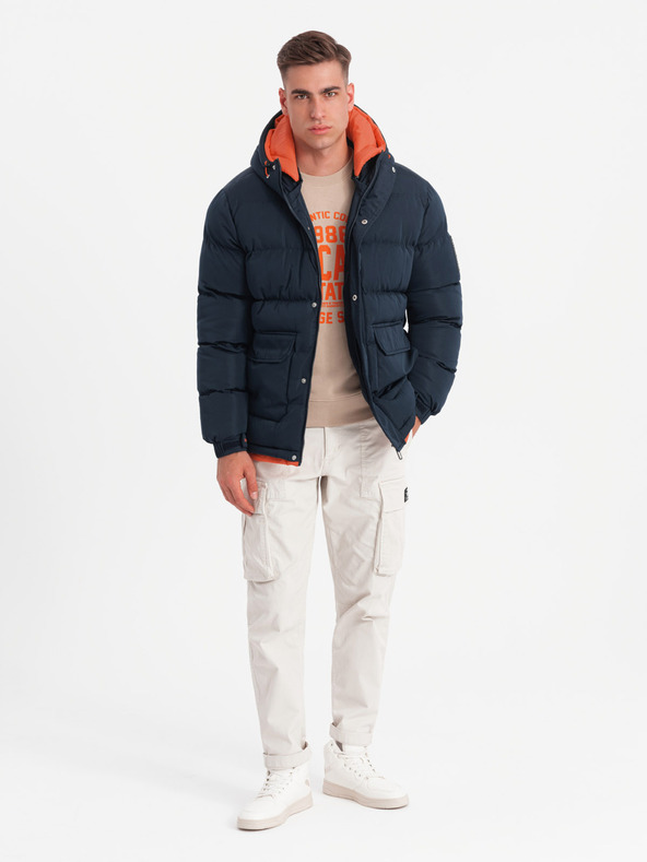 Ombre Clothing Ombre Clothing moška športna topla jakna z dvojno kapuco