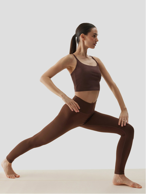 4F Ženska majica za jogo iz recikliranih materialov 4F - rjava