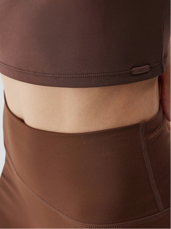 4F Ženska majica za jogo iz recikliranih materialov 4F - rjava