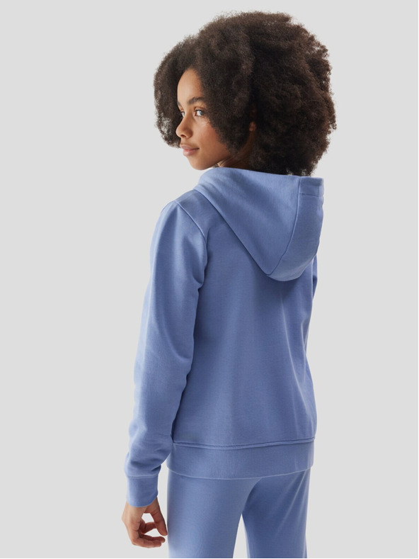 4F 4F Dekliška majica s kapuco - temno modra