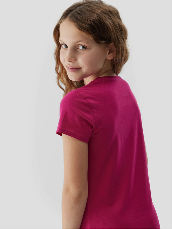 4F 4F Dekliška navadna majica - roza