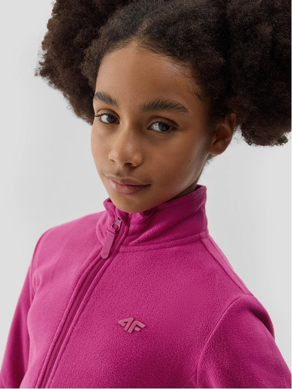 4F Dekliški flis s stoječim ovratnikom regular 4F