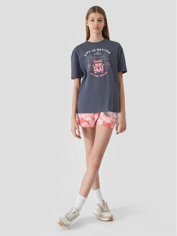 4F Dekliška majica oversize s potiskom 4F
