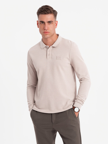 Ombre Clothing Moška polo majica z dolgimi rokavi Ombre Clothing