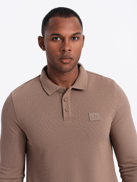 Ombre Clothing Moška polo majica z dolgimi rokavi Ombre Clothing