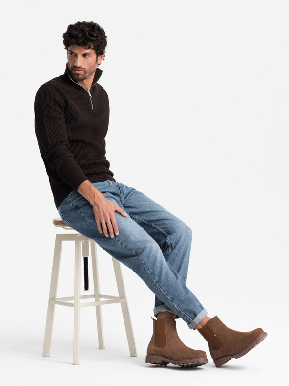 Ombre Clothing Moški semiš visoki čevlji s peto Ombre oblačila