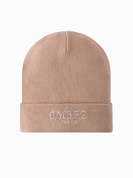 Ombre Clothing Moška pletena kapa z izvezenim napisom Ombre Clothing