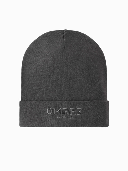 Ombre Clothing Moška pletena kapa z izvezenim napisom Ombre Clothing
