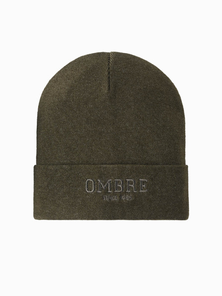 Ombre Clothing Moška pletena kapa z izvezenim napisom Ombre Clothing