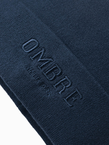 Ombre Clothing Moška pletena kapa z izvezenim napisom Ombre Clothing