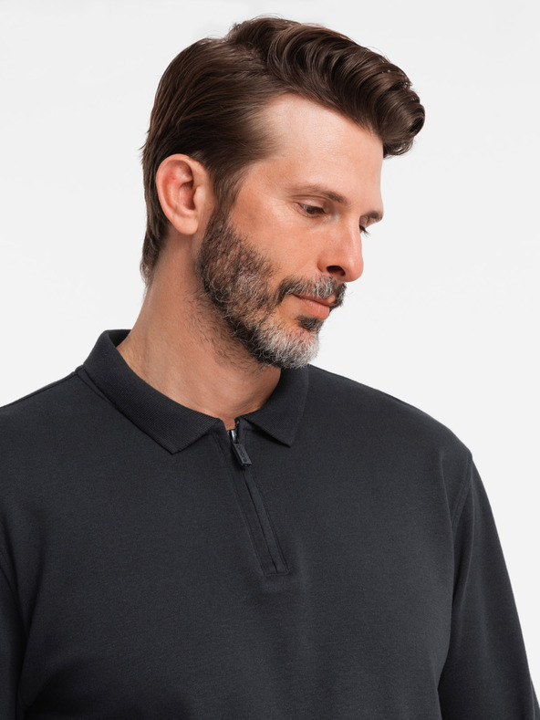 Ombre Clothing Moška polo majica z dolgimi rokavi Ombre Clothing