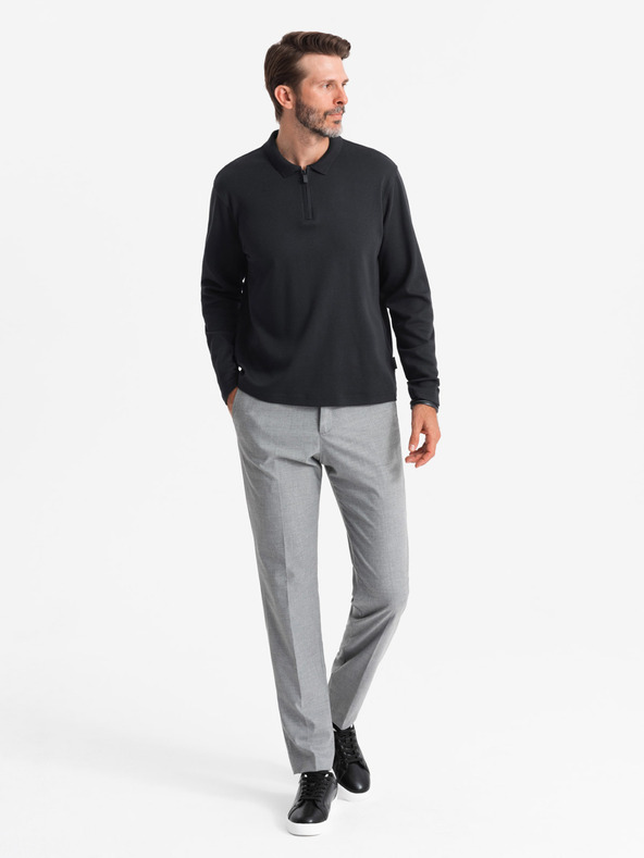 Ombre Clothing Moška polo majica z dolgimi rokavi Ombre Clothing