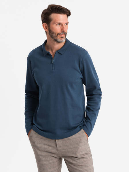 Ombre Clothing Moška polo majica z dolgimi rokavi Ombre Clothing