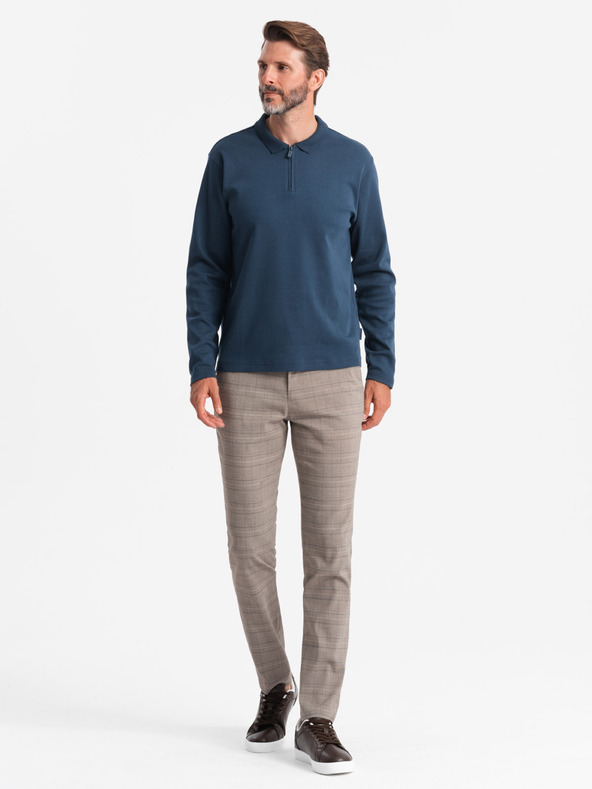 Ombre Clothing Moška polo majica z dolgimi rokavi Ombre Clothing