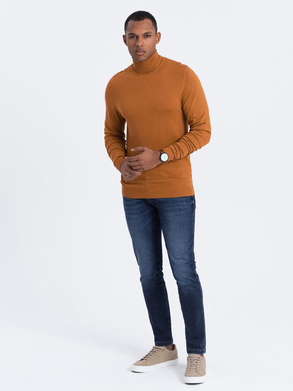 Ombre Clothing Moški pleteni enobarvni rolo iz viskoze Ombre Clothing