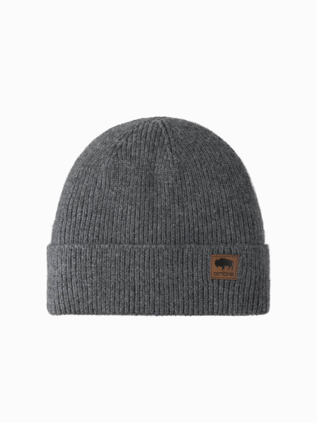 Ombre Clothing Moška pletena kapa z emblematičnim dodatkom za oblačila