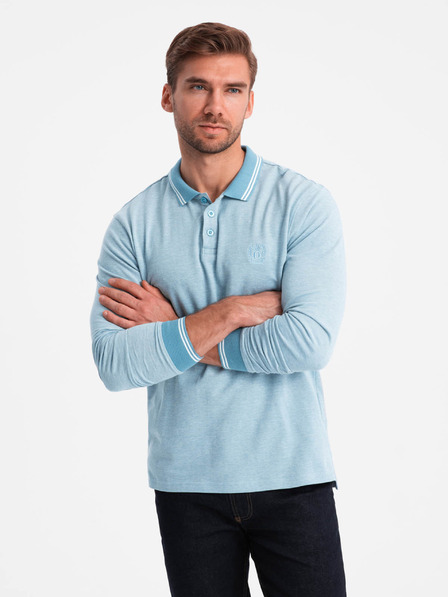 Ombre Clothing Moška polo majica z dolgimi rokavi Ombre Clothing