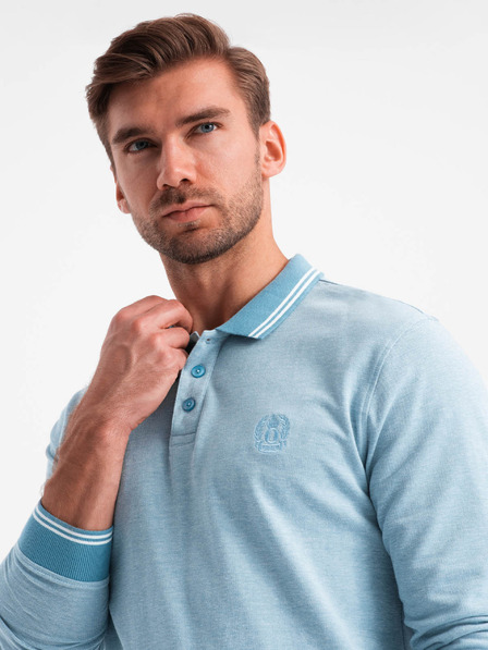 Ombre Clothing Moška polo majica z dolgimi rokavi Ombre Clothing