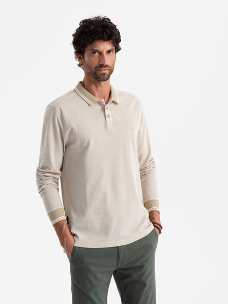 Ombre Clothing Moška polo majica z dolgimi rokavi Ombre Clothing