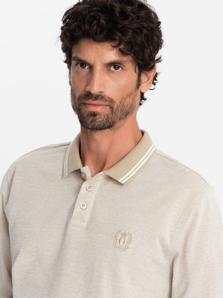 Ombre Clothing Moška polo majica z dolgimi rokavi Ombre Clothing
