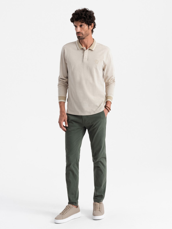 Ombre Clothing Moška polo majica z dolgimi rokavi Ombre Clothing