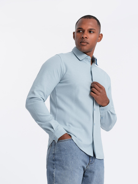 Ombre Clothing Moška pletena srajca s tankimi rokavi Ombre oblačila