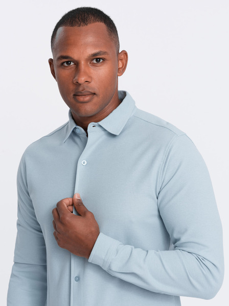 Ombre Clothing Moška pletena srajca s tankimi rokavi Ombre oblačila