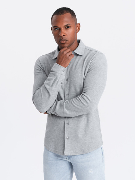 Ombre Clothing Moška pletena srajca s tankimi rokavi Ombre oblačila