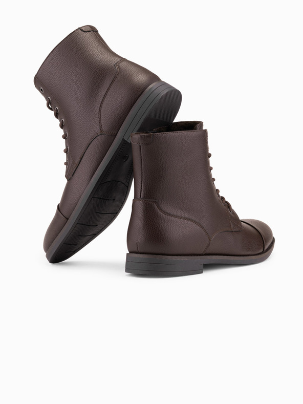 Ombre Clothing Moški škornji iz eko usnja z izoliranim visokim vrhnjim delom Ombre oblačila