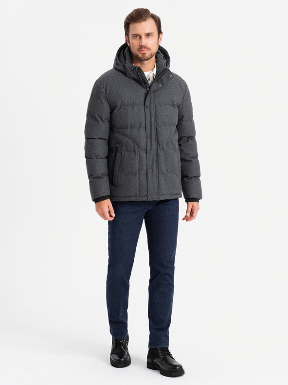 Ombre Clothing Moška lahka jakna z mrežasto podlogo in kapuco Ombre Clothing