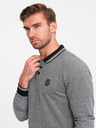Ombre Clothing Moška izvezena polo majica z dolgimi rokavi Ombre Clothing