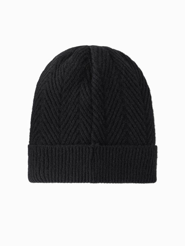 Ombre Clothing Moška pletena kapa z emblematičnim dodatkom za oblačila