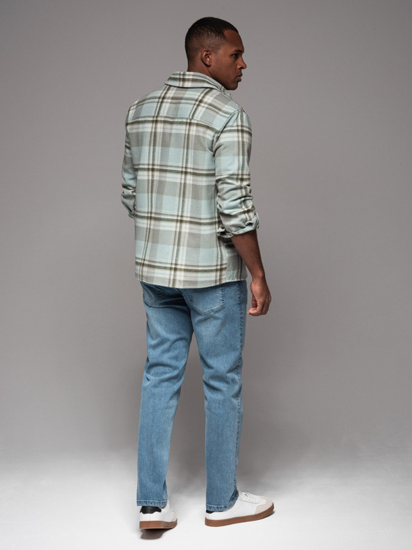 Ombre Clothing Moške hlače iz džinsa STRAIGHT LEG - črne V1 OM-PADP-0133 Ombre Clothing