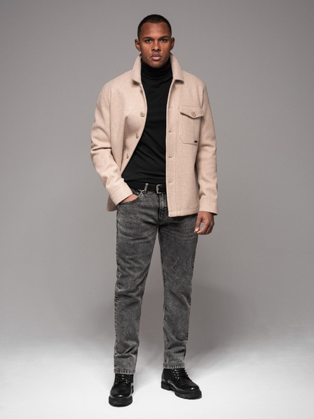Ombre Clothing Moške hlače iz džinsa STRAIGHT LEG - črne V1 OM-PADP-0133 Ombre Clothing