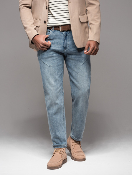 Ombre Clothing Moške hlače iz džinsa STRAIGHT LEG - črne V1 OM-PADP-0133 Ombre Clothing
