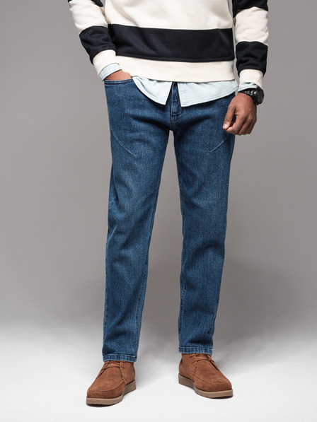 Ombre Clothing Moške hlače iz džinsa STRAIGHT LEG - črne V1 OM-PADP-0133 Ombre Clothing