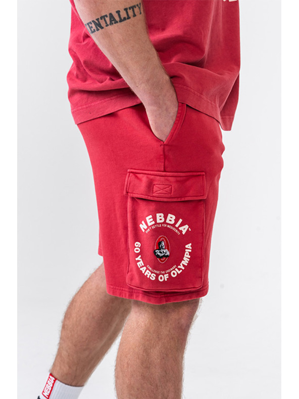 Nebbia Oprane ohlapne tovorne hlače LEGACY 787 M, rdeče