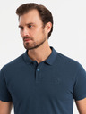 Ombre Clothing Moška bombažna polo majica BASIC - črna/temno modra/bela V1 OM-POBS-0133 Ombre oblačila